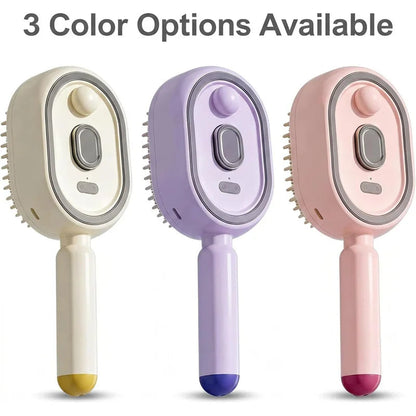5 in 1 Rechargeable Hair Straightener Brush with Detangling Comb, Self-Cleaning Anti-Tangle Steam Massage Comb,Soft Round Teeth Massage Scalp with Built-In Water Spray