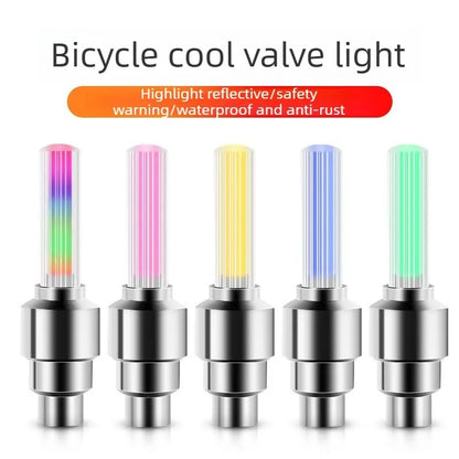 Bicycle valve cap light，multi-color warning atmosphere light
