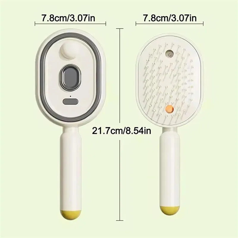 5 in 1 Rechargeable Hair Straightener Brush with Detangling Comb, Self-Cleaning Anti-Tangle Steam Massage Comb,Soft Round Teeth Massage Scalp with Built-In Water Spray