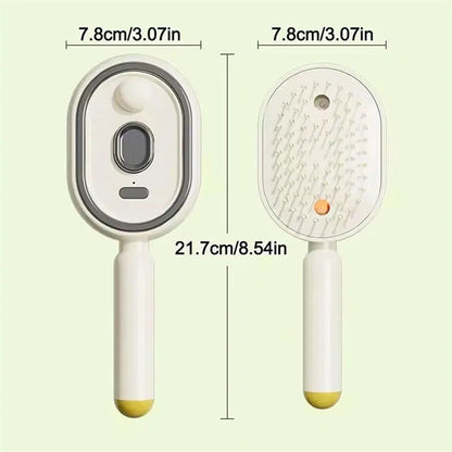 5 in 1 Rechargeable Hair Straightener Brush with Detangling Comb, Self-Cleaning Anti-Tangle Steam Massage Comb,Soft Round Teeth Massage Scalp with Built-In Water Spray