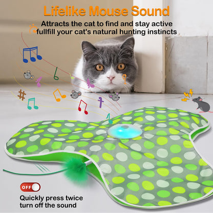 Interactive Cat Toys,Moving Concealed Feathers Toy for Indoor Cats