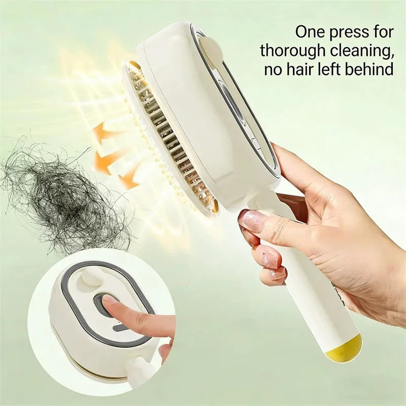 5 in 1 Rechargeable Hair Straightener Brush with Detangling Comb, Self-Cleaning Anti-Tangle Steam Massage Comb,Soft Round Teeth Massage Scalp with Built-In Water Spray