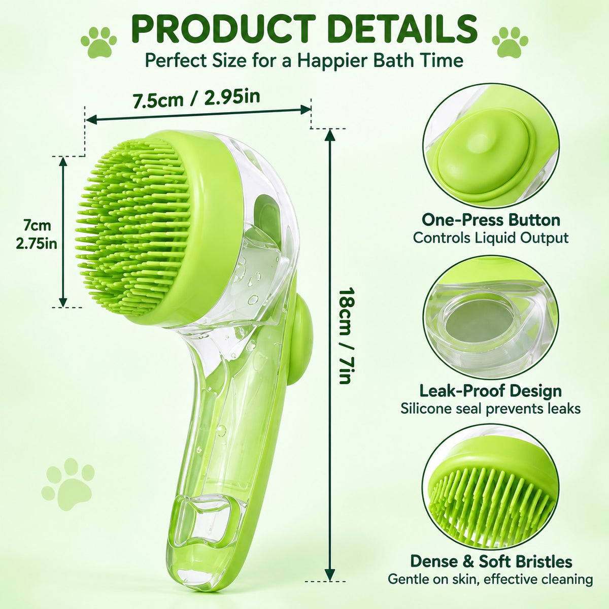2-in-1 Pet Bath Massage Brush