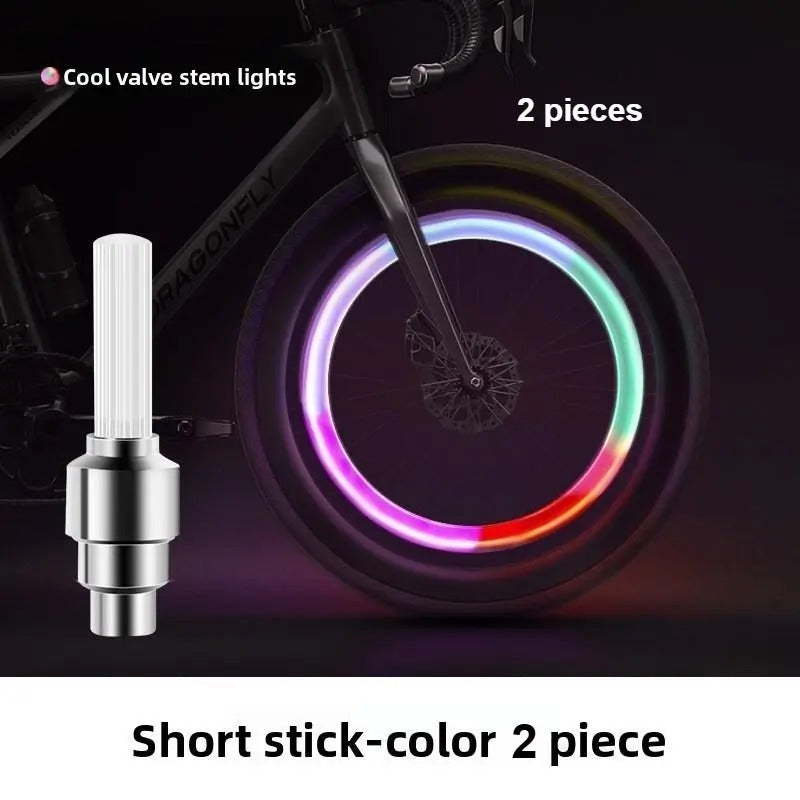 Bicycle valve cap light，multi-color warning atmosphere light