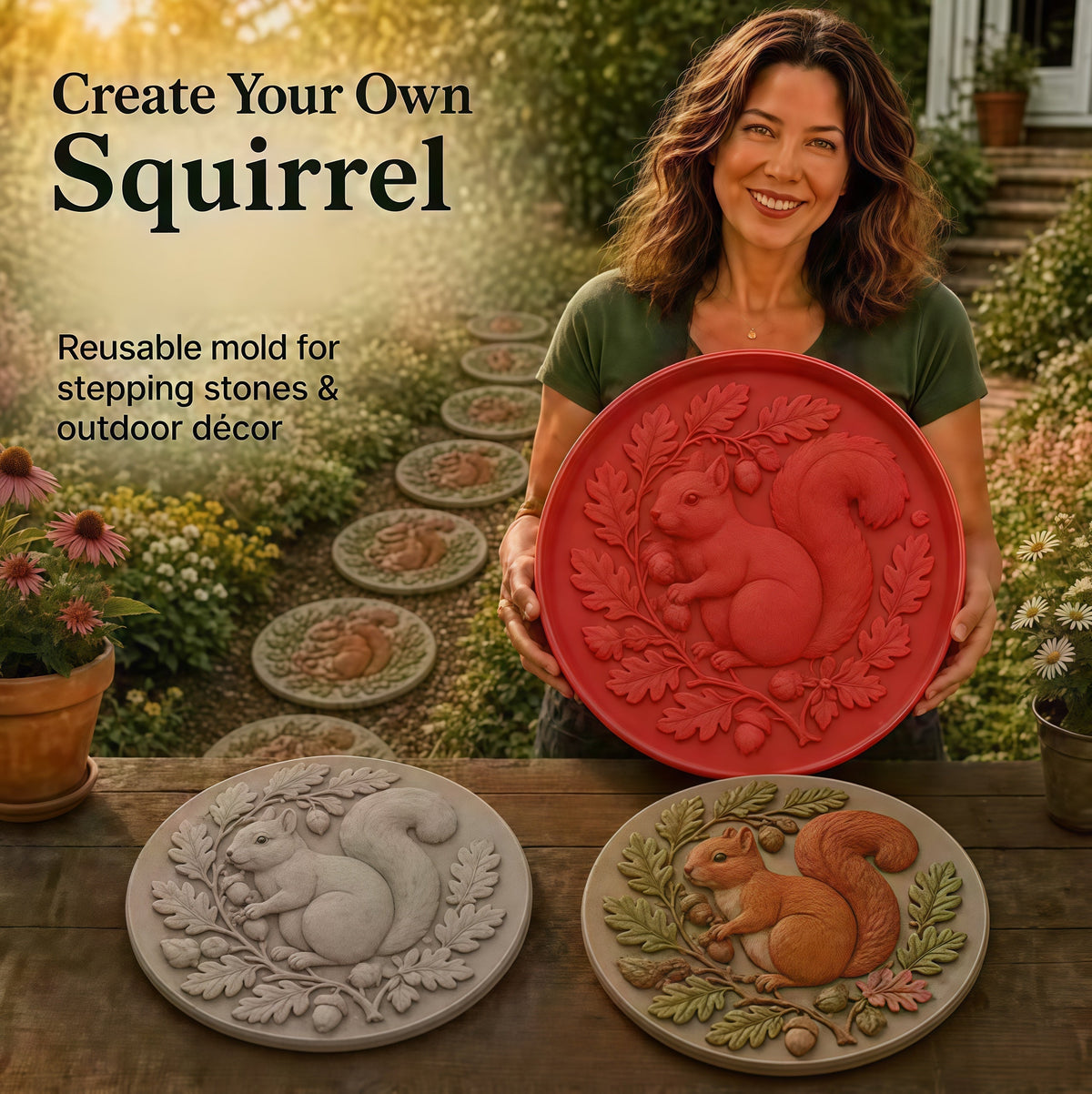 Reusable Sunflower Stepping Stone Mold,DIY Garden Path Paver Mold Garden & Walkway Decoration